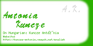 antonia kuncze business card